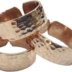 Set of 3 Hand Forged Pure Copper Rings. Made with 100% Pure Raw Untreated Copper